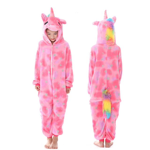 Kids Pink Universe Unicorn Kigurumi